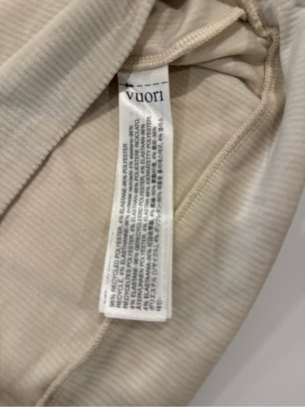 Vuori Haven Hoodie in Bone Cream Crewneck Hoodie Pullover Ribbed Velour - Picture 10 of 12